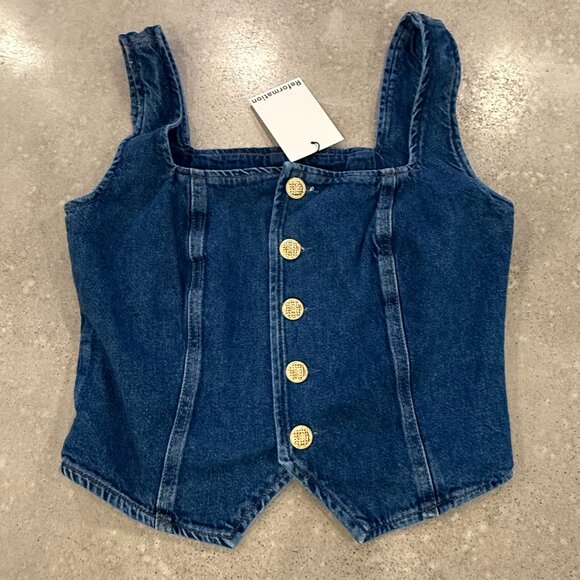Reformation Bo Denim Top New with tags! $180 retail Size 8 Denim tank - Picture 4 of 5